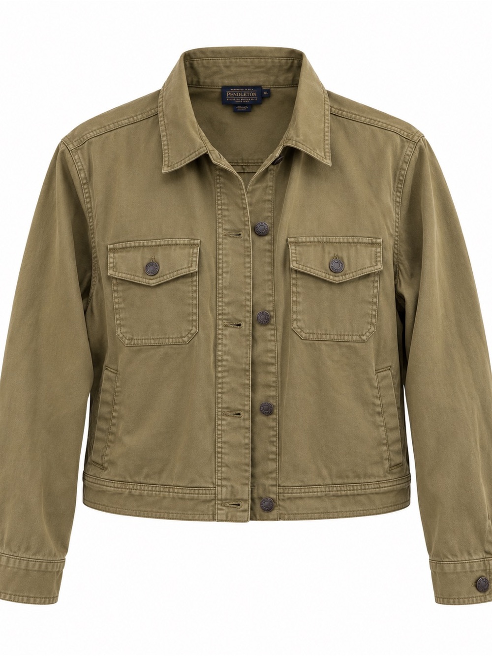 Pendleton Women’s Olive Green Stretch Cotton Utility Chore Jacket XL